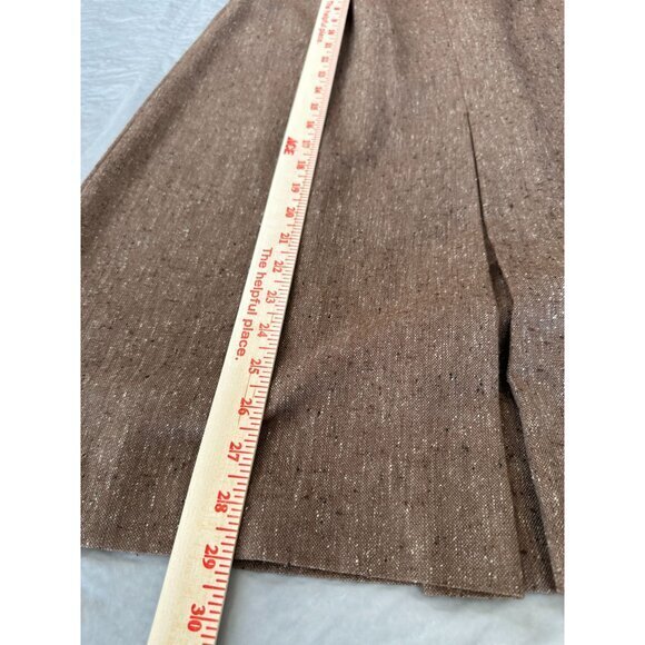 Pykette Womens Brown Skirt 14 midi‎ elastic pull on polyester vintage pockets - Picture 8 of 9